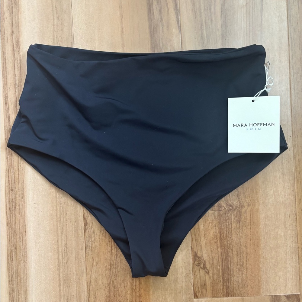 Mara Hoffman Black High-Waisted Bikini Bottom